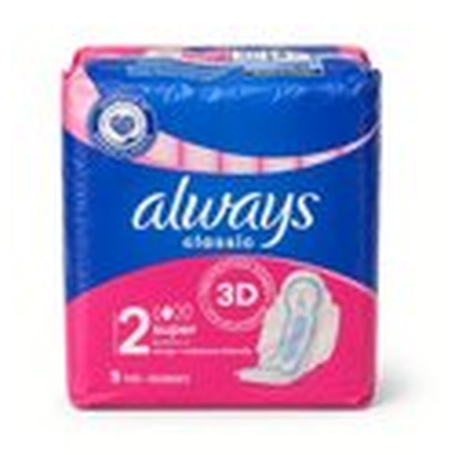 Always Classic Super Wings Size 2, 9 Pads