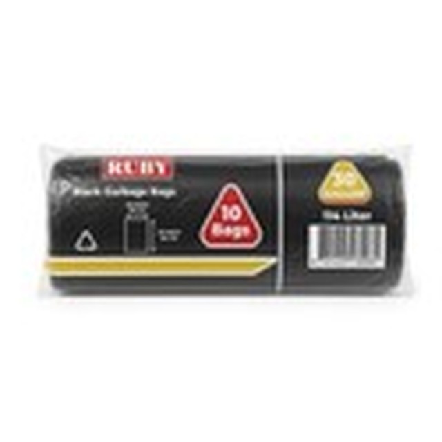Ruby Black Garbage Bags 30 Gallon / 114L 10ct