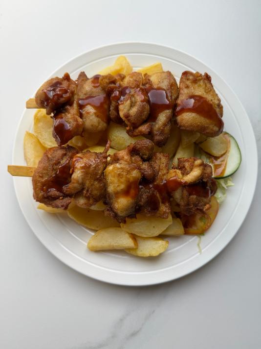 Chicken Sate with Fries