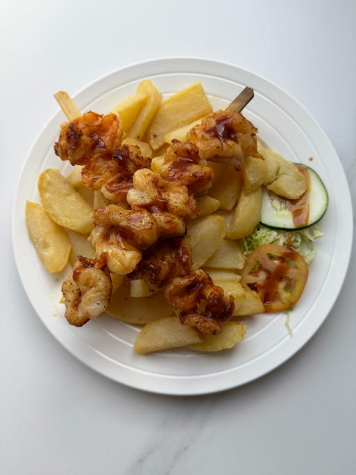 Shrimp Sate with Fries