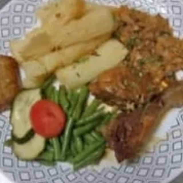 Cassava with Salt Fish and Chicken