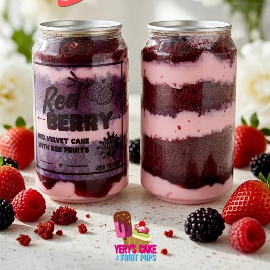 Red Berry Jar Cake