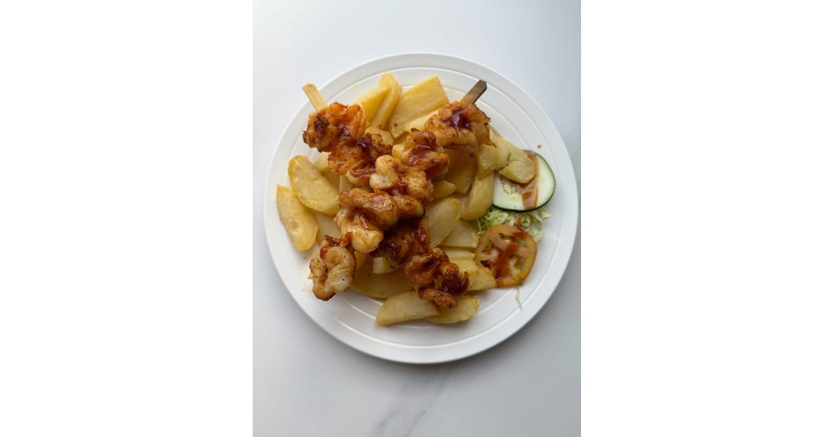 Shrimp Sate with Fries