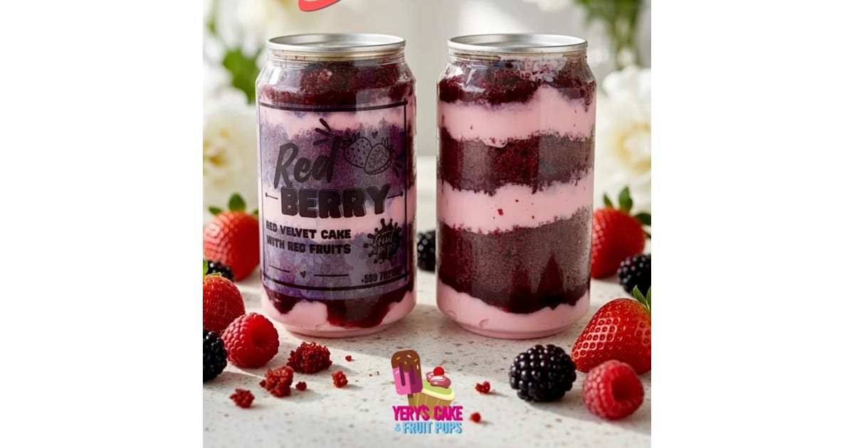 Red Berry Jar Cake